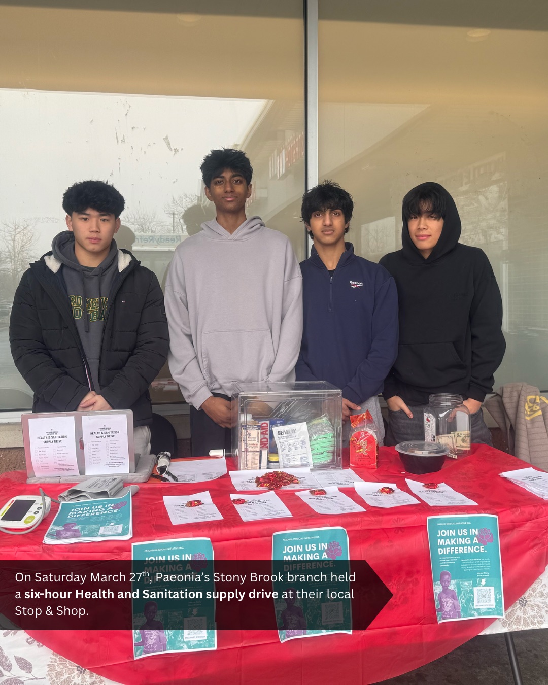 Stony Brook branch volunteers at their Stop & Shop supply drive