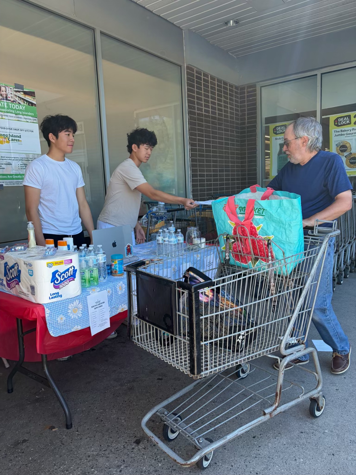 Stony Brook branch volunteers at their Stop & Shop supply drive